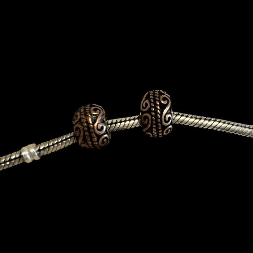 2 Unbranded Copper charms for snake chain style charm bracelets